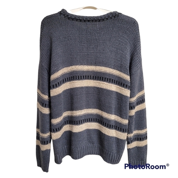 Elan grey crochet knit sweater - Picture 2 of 5